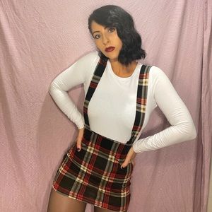 Plaid pinafore/suspender dress. New without tags 🖤